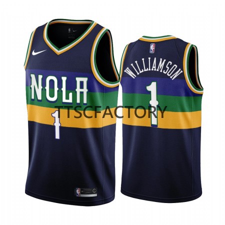 Dres New Orleans Pelicans Zion Williamson 1 Nike 2022-23 City Edition Navy Swingman - Muške